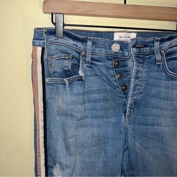 MCGUIRE ANTHROPOLOGIE distressed raw hem cuff jeans 28 - Picture 3 of 5